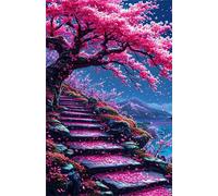 Puzzle 520 Pieces Paysage Fleuri Rose, Jeux éducatif Défi Jouets Puzzles Classiques, Parfaitement Emboîtable Lettres au Dos, pour Vous Faciliter Le Travail pour Hommes Femmes Plus âgés 52 x 38 cm