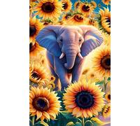 Puzzle 520 Pièces pour Adultes Éléphant Tournesol 52 x 38 cm Puzzles Classiques Jeux éducatif Défi Jouets Puzzle Difficile et Stimulant - Parfait pour Les Amateurs de Puzzles520