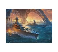 Puzzle 52x38cm/1000pcs Battle of Paris Naval Clash Under The Eiffel Tower Puzzle Anti-Stress, Jouet Amusant Et Humoristique, Idéal en Cadeau pour Toute La Famille 52x38cm/1000pcs