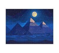 Puzzle 52x38cm/1000pcs Egyptian Pyramids at Night Puzzles pour Adolescents : Jeux Pratiques D'analyse Et De Logique, Parfaits comme Cadeaux pour Toute La Famille 52x38cm/1000pcs