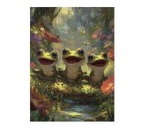 Puzzle 52x38cm/1000pcs Frogs in Flower Garden Puzzles pour Adolescents : Jeux Pratiques D'analyse Et De Logique, Parfaits comme Cadeaux pour Toute La Famille 52x38cm/1000pcs
