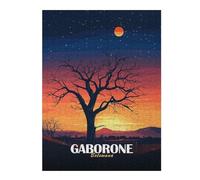 Puzzle 52x38cm/1000pcs Gaborone Botswana Sunset Landscape Art Puzzle Anti-Stress, Jouet Amusant Et Humoristique, Idéal en Cadeau pour Toute La Famille 52x38cm/1000pcs