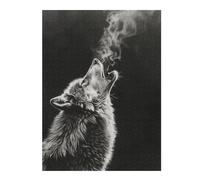 Puzzle 52x38cm/1000pcs Howling Wolf Puzzles pour Adultes, Jeux De Famille, Assemblage De Motifs, Idéal comme Cadeau pour Toute La Famille 52x38cm/1000pcs