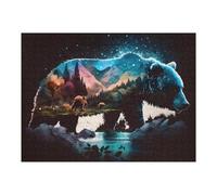 Puzzle 52x38cm/1000pcs Nature's Majesty A Bear's Journey Through Colorful Landscapes Puzzle Anti-Stress, Jouet Amusant Et Humoristique, Idéal en Cadeau pour Toute La Famille 52x38cm/1000pcs