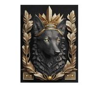 Puzzle 52x38cm/1000pcs Noble King Wolf Puzzles pour Adultes, Jouets, Décoration Murale, Cadeaux pour Femmes, Cadeaux Uniques pour Un Anniversaire Et Noël 52x38cm/1000pcs