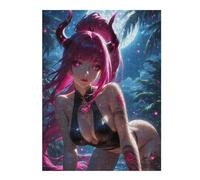 Puzzle 52x38cm/1000pcs Pink-Haired Demon Girl Puzzles pour Adolescents : Jeux Pratiques D'analyse Et De Logique, Parfaits comme Cadeaux pour Toute La Famille 52x38cm/1000pcs