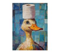 Puzzle 52x38cm/1000pcs pour Adolescentes Duck with Toilet Paper Hat Puzzles pour Adolescentes - Jeux Relaxants pour Toute La Famille - Anniversaire, Noël 52x38cm/1000pcs