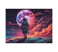 Puzzle 52x38cm/1000pcs pour Adolescentes Fantasy Samurai Moonlit Journey Puzzles pour Adultes Jeu Manuel Cadeaux pour Femmes pour Anniversaire, Noël 52x38cm/1000pcs