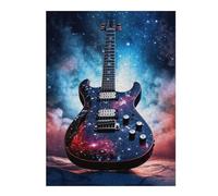 Puzzle 52x38cm/1000pcs pour Adolescentes Galaxy Electric Guitar Artwork Jeux De Puzzle Relaxants, Amusants Et Humoristiques, Difficiles Et Stimulants 52x38cm/1000pcs