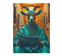 Puzzle 52x38cm/1000pcs pour Adolescentes Goat in A Bathroom Puzzles pour Adolescentes - Jeux Relaxants pour Toute La Famille - Anniversaire, Noël 52x38cm/1000pcs