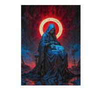Puzzle 52x38cm/1000pcs pour Adolescentes Holy Mary with Lamb Puzzles pour Adolescentes - Jeux Relaxants pour Toute La Famille - Anniversaire, Noël 52x38cm/1000pcs