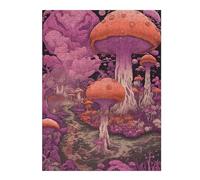 Puzzle 52x38cm/1000pcs pour Adolescentes Mushroom Fantasy Forest Jeux De Puzzle Relaxants, Amusants Et Humoristiques, Difficiles Et Stimulants 52x38cm/1000pcs