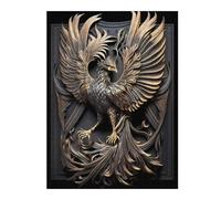 Puzzle 52x38cm/1000pcs pour Adolescentes Silver Gold King Phoenix Puzzles pour Adultes Jeu Manuel Cadeaux pour Femmes pour Anniversaire, Noël 52x38cm/1000pcs