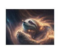 Puzzle 52x38cm/1000pcs pour Adolescentes Sloth in Cosmic Glow Jeux De Puzzle Relaxants, Amusants Et Humoristiques, Difficiles Et Stimulants 52x38cm/1000pcs