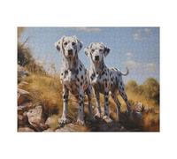Puzzle 52x38cm/1000pcs pour Adolescentes Two Dalmatian Dogs Puzzles pour Adultes Jeu Manuel Cadeaux pour Femmes pour Anniversaire, Noël 52x38cm/1000pcs