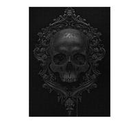 Puzzle 52x38cm/1000pcs pour Adolescents Baroque Black Skull Casse-tête pour Adultes, Jeu De Réflexion, Décoration Murale, Idéal comme Cadeau 52x38cm/1000pcs