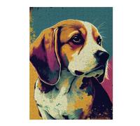 Puzzle 52x38cm/1000pcs pour Adolescents Beagle Pop Art Dog Puzzles pour Adultes Jeu Manuel Cadeau d'anniversaire Idéal pour Toute La Famille 52x38cm/1000pcs