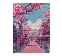 Puzzle 52x38cm/1000pcs pour Adolescents Beautiful Village Pastel Puzzle pour Adultes Jeu Familial Décoration Murale Aide À Exercer Le Cerveau 52x38cm/1000pcs