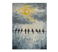 Puzzle 52x38cm/1000pcs pour Adolescents Birds on A Wire Painting Puzzles pour Adultes Jeu Manuel Décoration Murale Interaction Parent-Enfant 52x38cm/1000pcs