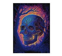 Puzzle 52x38cm/1000pcs pour Adolescents Black Light Skull Casse-têtes pour Adultes Jeux De Détente Analyse Et Logique Difficile Et Stimulant 52x38cm/1000pcs