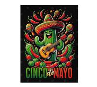 Puzzle 52x38cm/1000pcs pour Adolescents Cinco De Mayo Puzzles pour Adolescents - Jeu Familial pour Améliorer La Mémoire - Cadeaux Anti-Stress 52x38cm/1000pcs