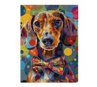 Puzzle 52x38cm/1000pcs pour Adolescents Colorful Dachshund Dog Puzzles pour Adultes Jeu Manuel Cadeau d'anniversaire Idéal pour Toute La Famille 52x38cm/1000pcs