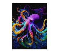 Puzzle 52x38cm/1000pcs pour Adolescents Colorful Octopus Artwork-3 Casse-tête pour Adultes, Jeu De Réflexion, Décoration Murale, Idéal comme Cadeau 52x38cm/1000pcs