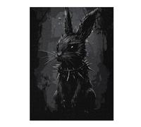 Puzzle 52x38cm/1000pcs pour Adolescents Dark Spiked Gothic Rabbit Puzzles pour Adolescents Jouets Anti-Stress Une Œuvre d'art pour Un Anniversaire, Noël 52x38cm/1000pcs