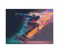 Puzzle 52x38cm/1000pcs pour Adolescents Dynamic Skateboarder in Action Casse-têtes pour Adultes, Jeu De Réflexion, Anti-Stress, Cadeaux d'anniversaire Et Cadeaux Uniques 52x38cm/1000pcs