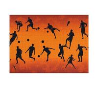 Puzzle 52x38cm/1000pcs pour Adolescents Dynamic Soccer Silhouettes in Motion Puzzle pour Adultes Jeu Manuel Découpe De Précision Idéal comme Cadeau pour Toute La Famille 52x38cm/1000pcs