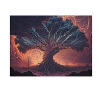 Puzzle 52x38cm/1000pcs pour Adolescents Electric Storm Tree Puzzles pour Adultes Jouets À Faire Soi-même Vacances À La Maison Passer Le Temps Interaction Parent-Enfant 52x38cm/1000pcs