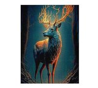 Puzzle 52x38cm/1000pcs pour Adolescents Enchanted Forest Deer-15 Puzzles pour Adultes Jeu De Réflexion Améliore La Mémoire Est Idéal comme Cadeau 52x38cm/1000pcs