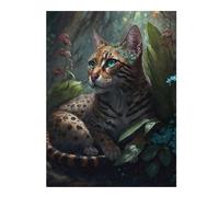 Puzzle 52x38cm/1000pcs pour Adolescents Enchanted Forest Feline Puzzles pour Adolescents Jouets Anti-Stress Une Œuvre d'art pour Un Anniversaire, Noël 52x38cm/1000pcs
