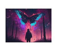 Puzzle 52x38cm/1000pcs pour Adolescents Enchanted Forest with Giant Butterfly Puzzle Adulte, Jouet, Décoration Murale, Décoration Intérieure, Cadeaux Uniques pour Anniversaire Et Noël 52x38cm/1000pcs