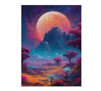 Puzzle 52x38cm/1000pcs pour Adolescents Fantasy Landscape with Giant Moon -2 Puzzles pour Adultes Jouets Anti-Stress Cadeaux pour Femmes Est Idéal comme Cadeau 52x38cm/1000pcs