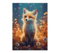 Puzzle 52x38cm/1000pcs pour Adolescents Fox Adorable Puzzle pour Adultes Jeu Familial Décoration Murale Aide À Exercer Le Cerveau 52x38cm/1000pcs