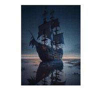 Puzzle 52x38cm/1000pcs pour Adolescents Ghost Ship on The Horizon Puzzles pour Adultes Jeu De Réflexion Améliore La Mémoire Est Idéal comme Cadeau 52x38cm/1000pcs