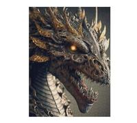 Puzzle 52x38cm/1000pcs pour Adolescents Golden Dragon Head Statue Puzzle pour Adultes Jeux Relaxants Vacances À La Maison Offre Spéciale pour Toute La Famille 52x38cm/1000pcs