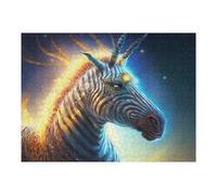 Puzzle 52x38cm/1000pcs pour Adolescents Magical Zebra with Celestial Horns Puzzle pour Adultes Jeu Manuel Découpe De Précision Idéal comme Cadeau pour Toute La Famille 52x38cm/1000pcs