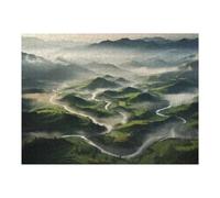 Puzzle 52x38cm/1000pcs pour Adolescents Mountain Rice Fields Puzzle pour Adultes Jouets Anti-Stress Décoration Parfaite pour Un Anniversaire, Noël 52x38cm/1000pcs