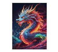Puzzle 52x38cm/1000pcs pour Adolescents Neon Elder Dragon Puzzle pour Adultes Jeu Familial Décoration Murale Aide À Exercer Le Cerveau 52x38cm/1000pcs