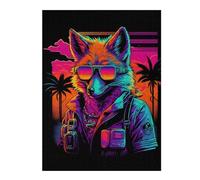 Puzzle 52x38cm/1000pcs pour Adolescents Neon Fox Adventure Puzzle pour Adultes Jeux Relaxants Vacances À La Maison Offre Spéciale pour Toute La Famille 52x38cm/1000pcs
