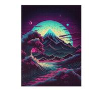 Puzzle 52x38cm/1000pcs pour Adolescents Neon Mountain Dreamscape -1 Puzzles pour Adultes Jeu De Réflexion Améliore La Mémoire Est Idéal comme Cadeau 52x38cm/1000pcs
