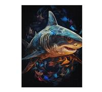 Puzzle 52x38cm/1000pcs pour Adolescents Oceanic Great White Shark Puzzles pour Adultes Jouets À Faire Soi-même Vacances À La Maison Passer Le Temps Interaction Parent-Enfant 52x38cm/1000pcs