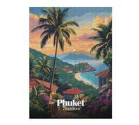 Puzzle 52x38cm/1000pcs pour Adolescents Phuket Thailand Sunset Puzzles pour Adultes Jeux De Détente Décoration Intérieure Cadeaux Uniques pour Anniversaire Et Noël 52x38cm/1000pcs