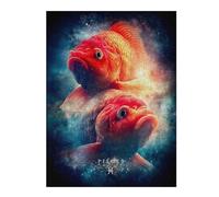 Puzzle 52x38cm/1000pcs pour Adolescents Pisces Zodiac Sign with Two Fish Puzzles pour Adultes Jeu Manuel Cadeau d'anniversaire Idéal pour Toute La Famille 52x38cm/1000pcs