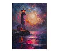 Puzzle 52x38cm/1000pcs pour Adolescents Purple Ocean Lighthouse Puzzles pour Adultes Jeu Manuel Découpe De Précision Cadeaux d'anniversaire Et Cadeaux Uniques 52x38cm/1000pcs