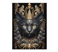 Puzzle 52x38cm/1000pcs pour Adolescents Royal Cat Portrait-5 Puzzles pour Adultes Jeu De Réflexion Améliore La Mémoire Est Idéal comme Cadeau 52x38cm/1000pcs