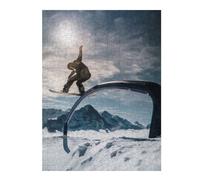 Puzzle 52x38cm/1000pcs pour Adolescents Snowboarder on Rail Puzzles pour Adolescents Jouets Anti-Stress Une Œuvre d'art pour Un Anniversaire, Noël 52x38cm/1000pcs