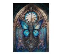 Puzzle 52x38cm/1000pcs pour Adolescents Steampunk Butterfly Clock Art Print Casse-tête pour Adultes Jeu De Réflexion Décoration Intérieure Est Idéal comme Cadeau 52x38cm/1000pcs